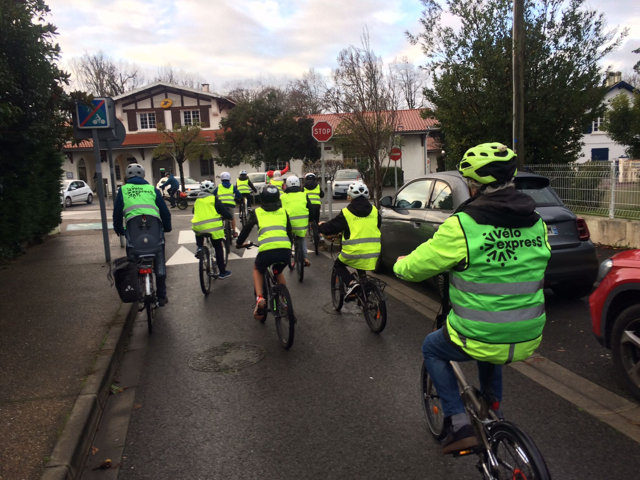 Circulation en groupe à vélo